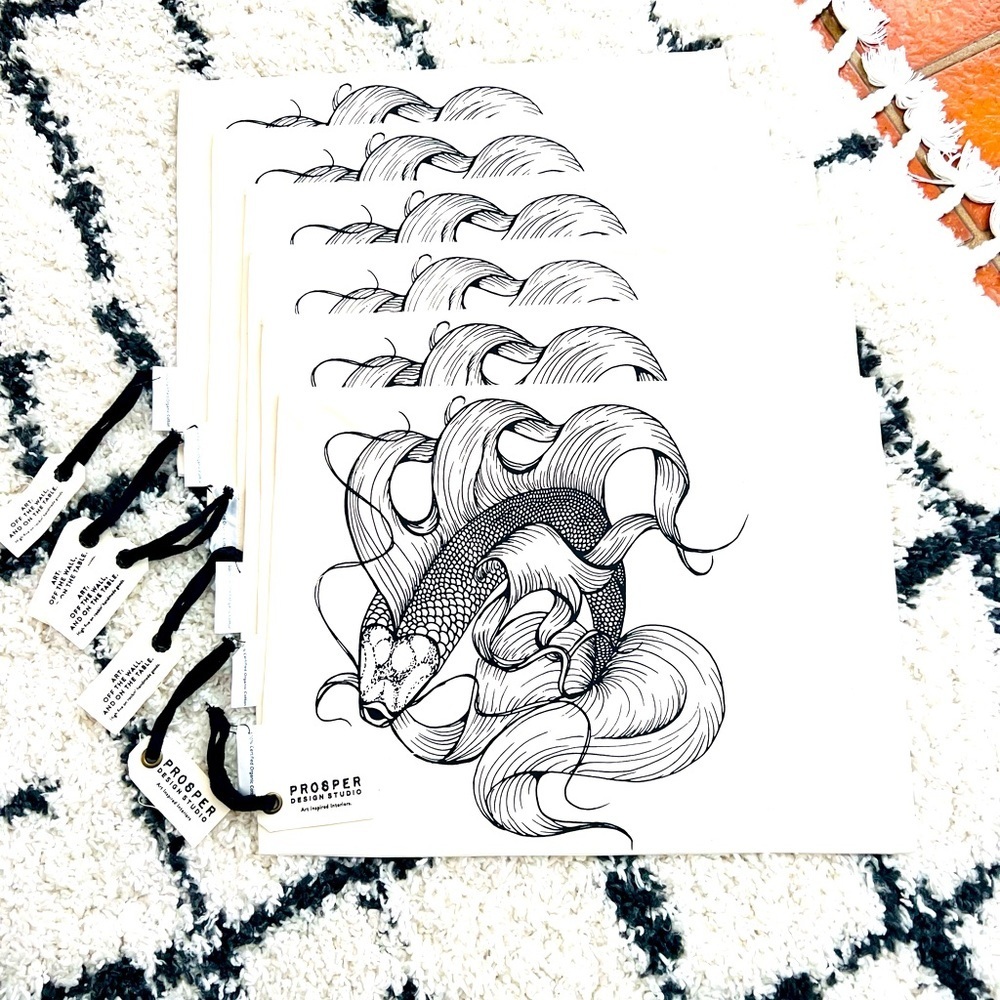 Prosper Design Studio Koi Fish 6 Kitchen Table Place Mats
